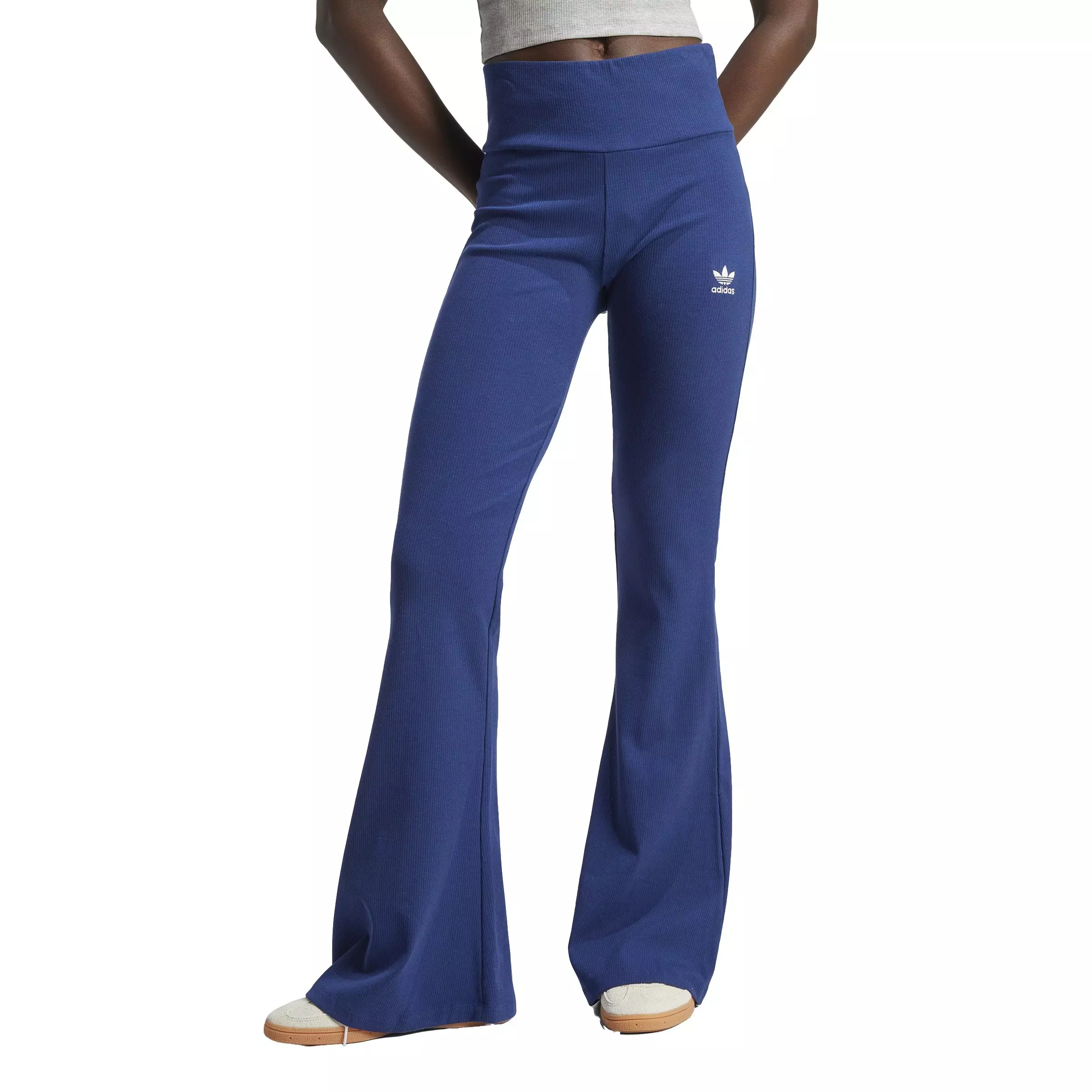 adidas Originals Women's Essentials Rib Flared Leggings-Blue